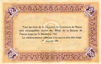 Meurthe-et-Moselle, Department of 2 Francs, 1918-1922 reverse