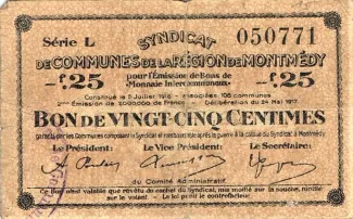 Meuse, Department of 25 Centimes, 1914 image