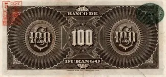 Mexican States 100 Pesos, 1891-1914 reverse