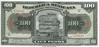 Mexican States 100 Pesos, 1915 obverse