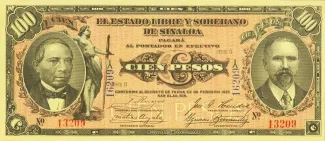 Mexican States 100 Pesos, 1915 obverse