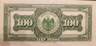 Mexican States 100 Pesos, 1915 reverse