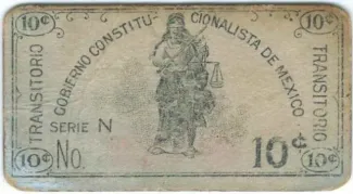 Mexican States 10 Centavos, 1914 obverse
