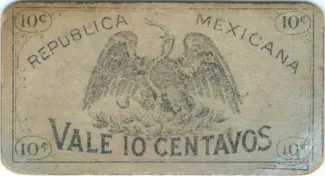 Mexican States 10 Centavos, 1914 reverse