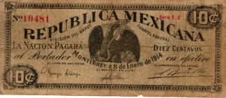 Mexican States 10 Centavos, 1914 obverse