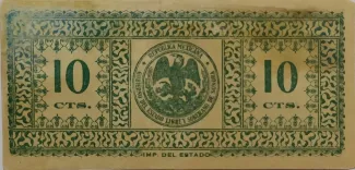 Mexican States 10 Centavos, 1915 reverse