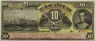 Mexican States 10 Pesos, 1891 image