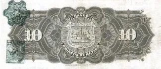 Mexican States 10 Pesos, 1900-1914 reverse