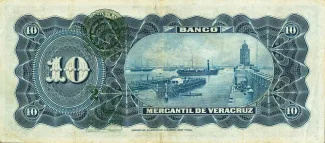 Mexican States 10 Pesos, 1900-1914 reverse