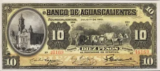 Mexican States 10 Pesos, 1910 image