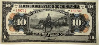 Mexican States 10 Pesos, 1913 obverse