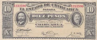 Mexican States 10 Pesos, 1914 obverse