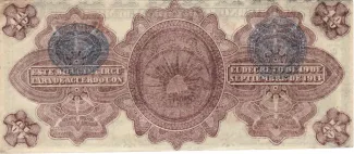 Mexican States 10 Pesos, 1914 reverse