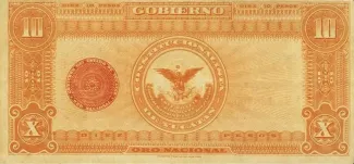 Mexican States 10 Pesos, 1916 reverse