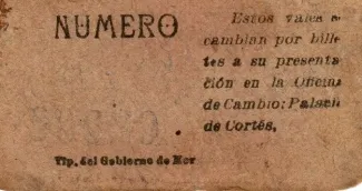 Mexican States 1 Peso ESTADO DE MORELOS, 1915 reverse