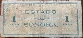 Mexican States 1 Peso, 1913 reverse