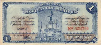 Mexican States 1 Peso, 1915 obverse