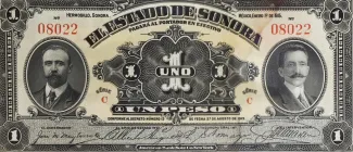 Mexican States 1 Peso, 1915 obverse