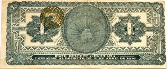 Mexican States 1 Peso, 1916 reverse