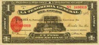 Mexican States 1 Peso, 1916 obverse
