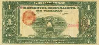 Mexican States 1 Peso, 1916 reverse