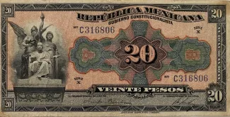 Mexican States 20 Pesos, 1915 obverse