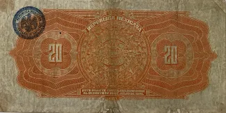 Mexican States 20 Pesos, 1915 reverse