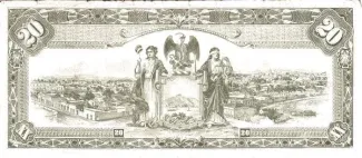 Mexican States 20 Pesos, 1915 reverse