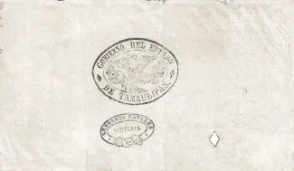 Mexican States 25 Pesos, 1876 reverse