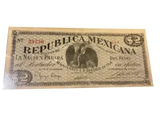 Mexican States 2 Pesos, 1914 obverse