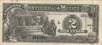 Mexican States 2 Pesos, 1916 obverse