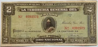 Mexican States 2 Pesos, 1916 obverse