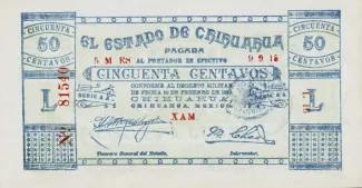 Mexican States 50 Centavos, 1914 obverse