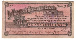 Mexican States 50 Centavos, 1914 obverse