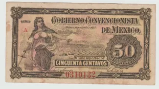 Mexican States 50 Centavos, 1915 obverse