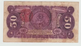 Mexican States 50 Centavos, 1915 reverse