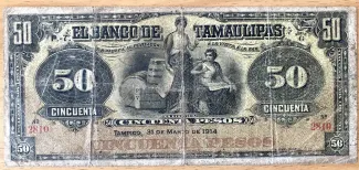 Mexican States 50 Pesos  1914, 1902-1914 obverse