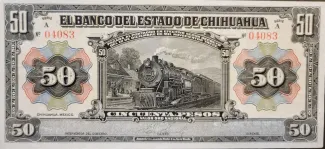 Mexican States 50 Pesos, 1913 obverse