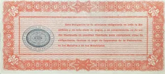 Mexican States 50 Pesos, 1914 reverse