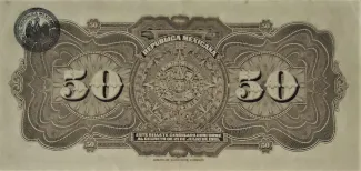 Mexican States 50 Pesos, 1915 reverse