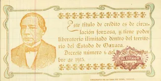 Mexican States 50 Pesos, 1915 reverse