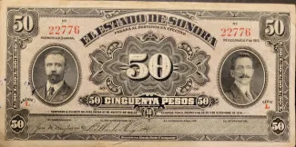 Mexican States 50 Pesos, 1915 obverse
