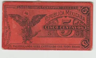 Mexican States 5 Centavos, 1914 reverse