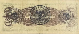 Mexican States 5 Pesos,  reverse