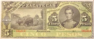 Mexican States 5 Pesos, 1914 image