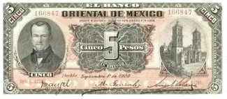 Mexican States 5 Pesos, 1914 image