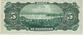 Mexican States 5 Pesos, 1906 reverse