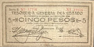 Mexican States 5 Pesos, 1913 obverse