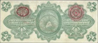 Mexican States 5 Pesos, 1914 reverse