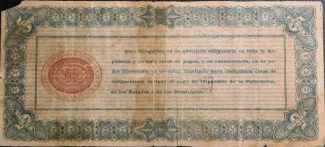 Mexican States 5 Pesos, 1914 reverse